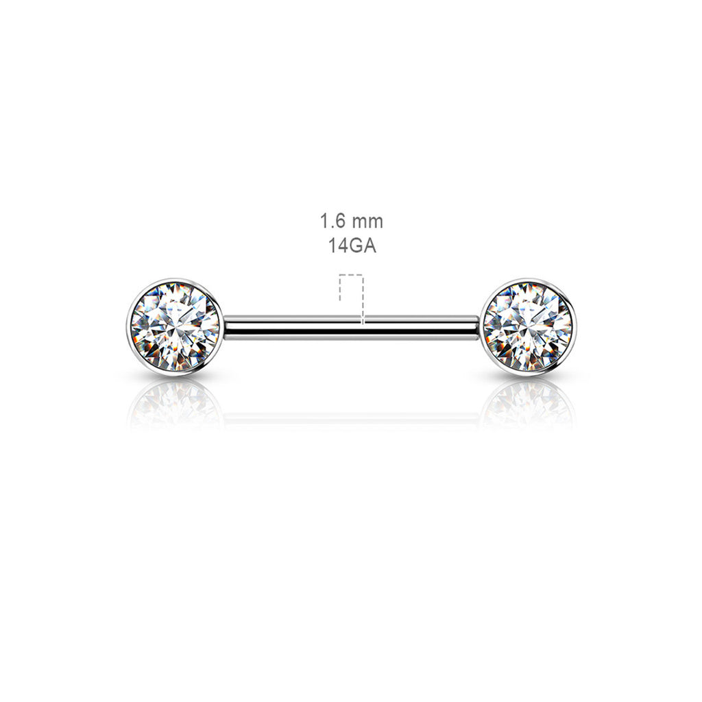 Surgical Steel Nipple Ring Barbell 14 Gauge Internally Threaded - Pair - Kruelty - Photo 7