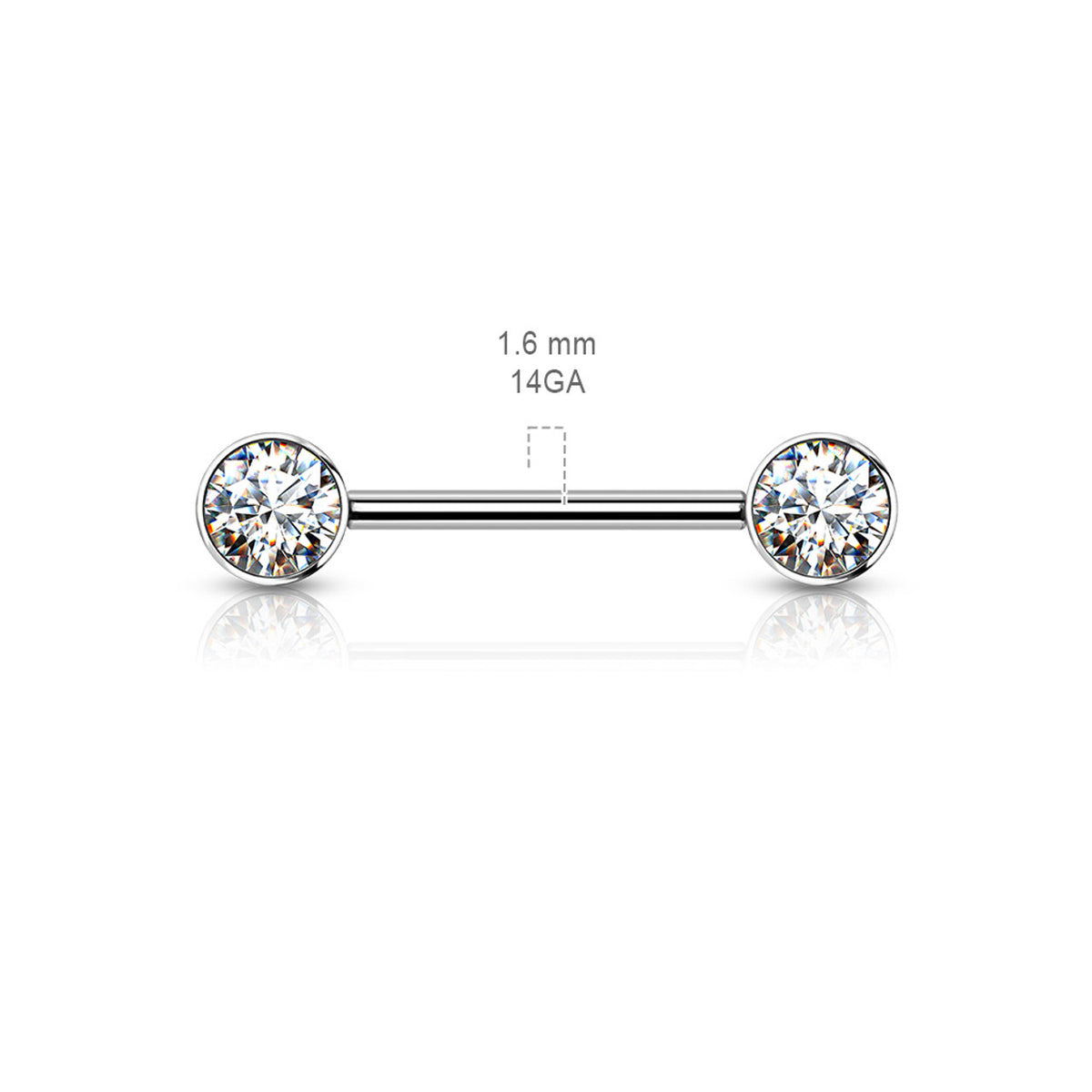 Surgical Steel Nipple Ring Barbell 14 Gauge Internally Threaded - Pair - Kruelty - Photo 7