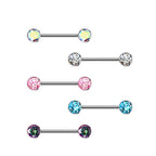 Surgical Steel Nipple Ring Barbell 14 Gauge Internally Threaded - Pair - Kruelty