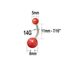 Surgical Steel & Acrylic 14G Metallic Pearlescent Belly Rings - 6 Pack