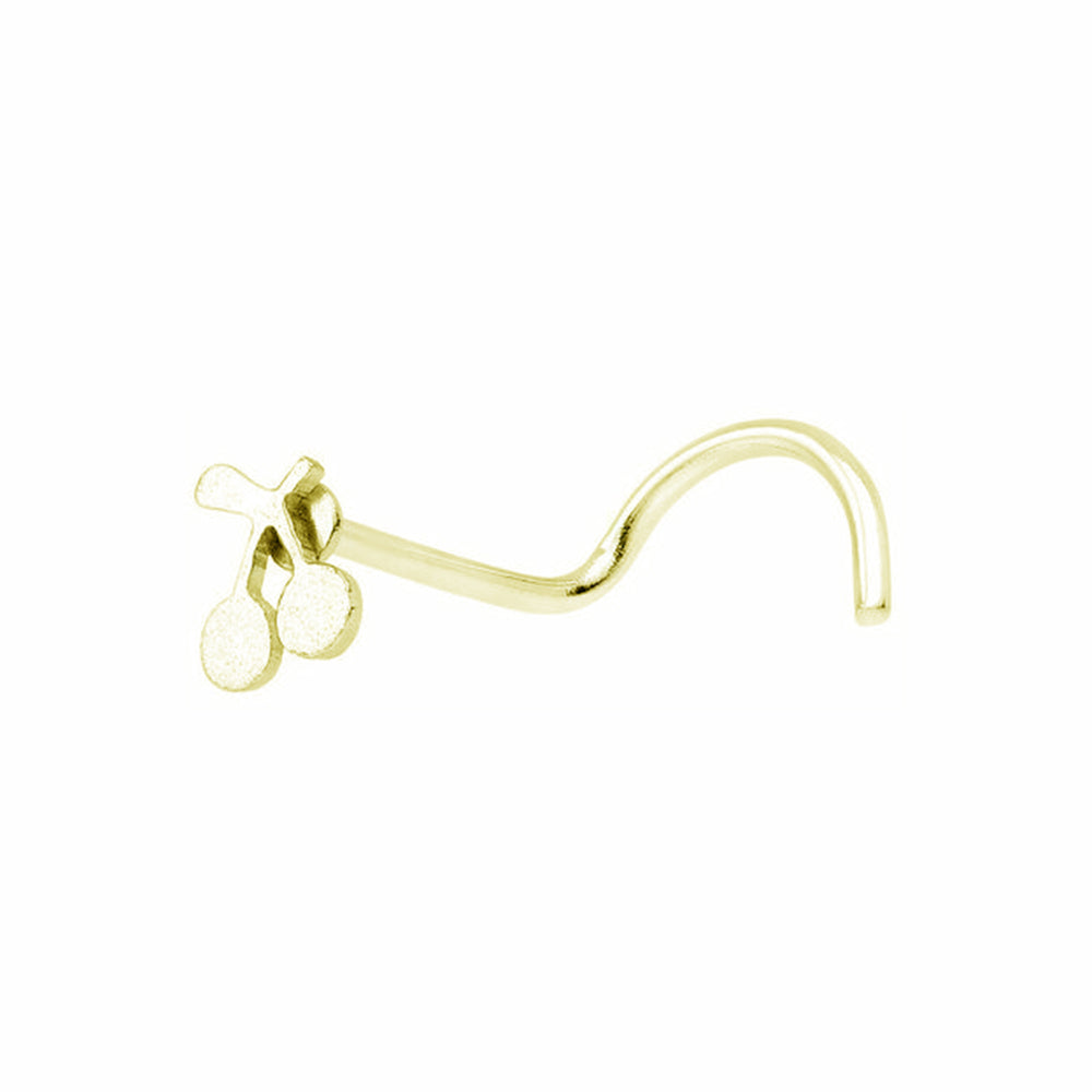 Surgical Steel 20 Gauge Nose Screw with Cherry Design - photo 4
