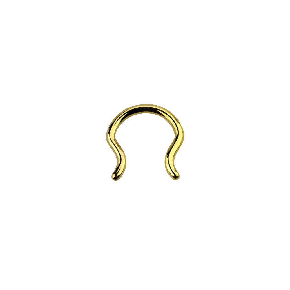 Surgical Steel 12 Gauge Septum Ring with Gold IP