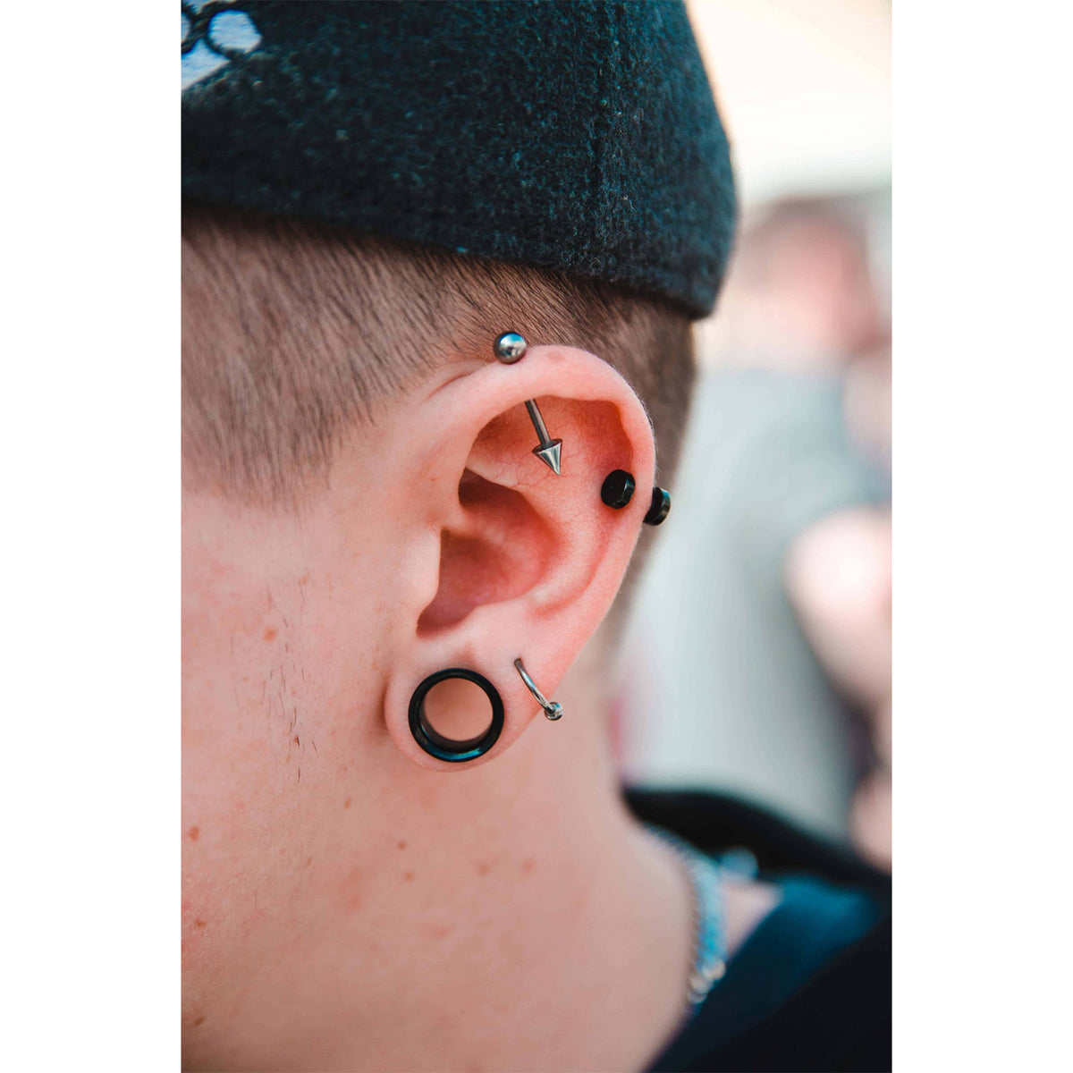 Black Ion Plated Surgical Steel Single Flare Ear Plugs - Pair