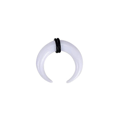 Acrylic White Bull Horn Tapers Septum & Ear Plugs with 2 O-Rings