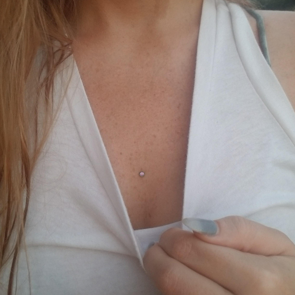Surgical Steel Dermal Top 14 Gauge with Colorful Tiger Pattern - Kruelty - Photo 2