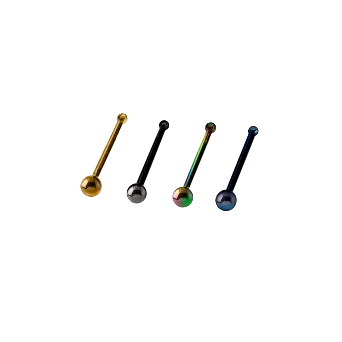 Anodized Titanium Nose Bone with Ball 20 Gauge 6mm