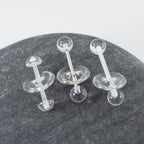 Surgical Steel 14 Gauge Straight Barbells Acrylic Donut - 3 Pack