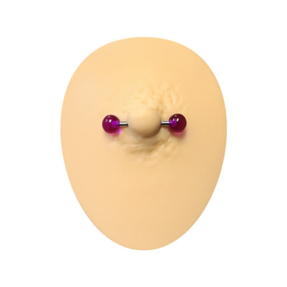 Surgical Steel 14 Gauge Straight Barbell with Acrylic Ball - 5 Pack - photo 3