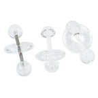 Surgical Steel 14 Gauge Straight Barbells Acrylic Donut - 3 Pack