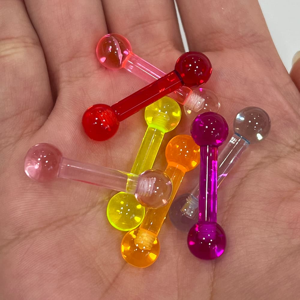 Ultra Violet Acrylic 6 Gauge Straight Barbell