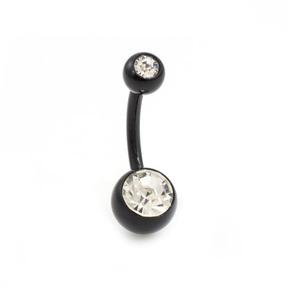 Acrylic 14 Gauge Belly Ring with Two CZ Gems - photo 3