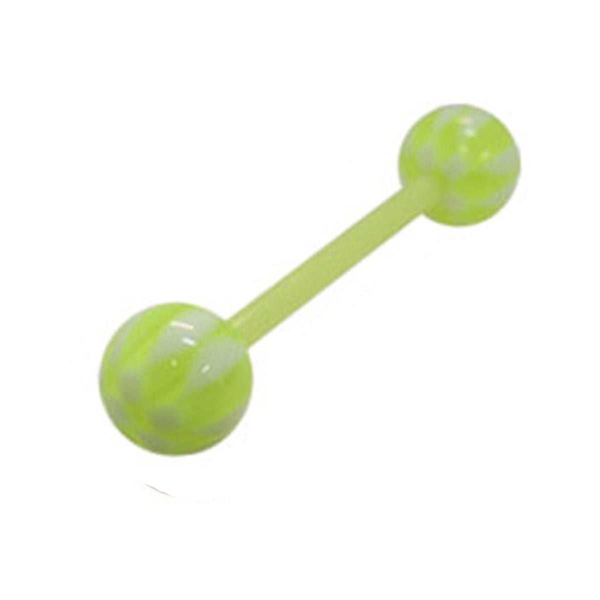 Acrylic Bio-Flex Tongue Ring Straight Barbell 14 Gauge & Checker Ball - Kruelty