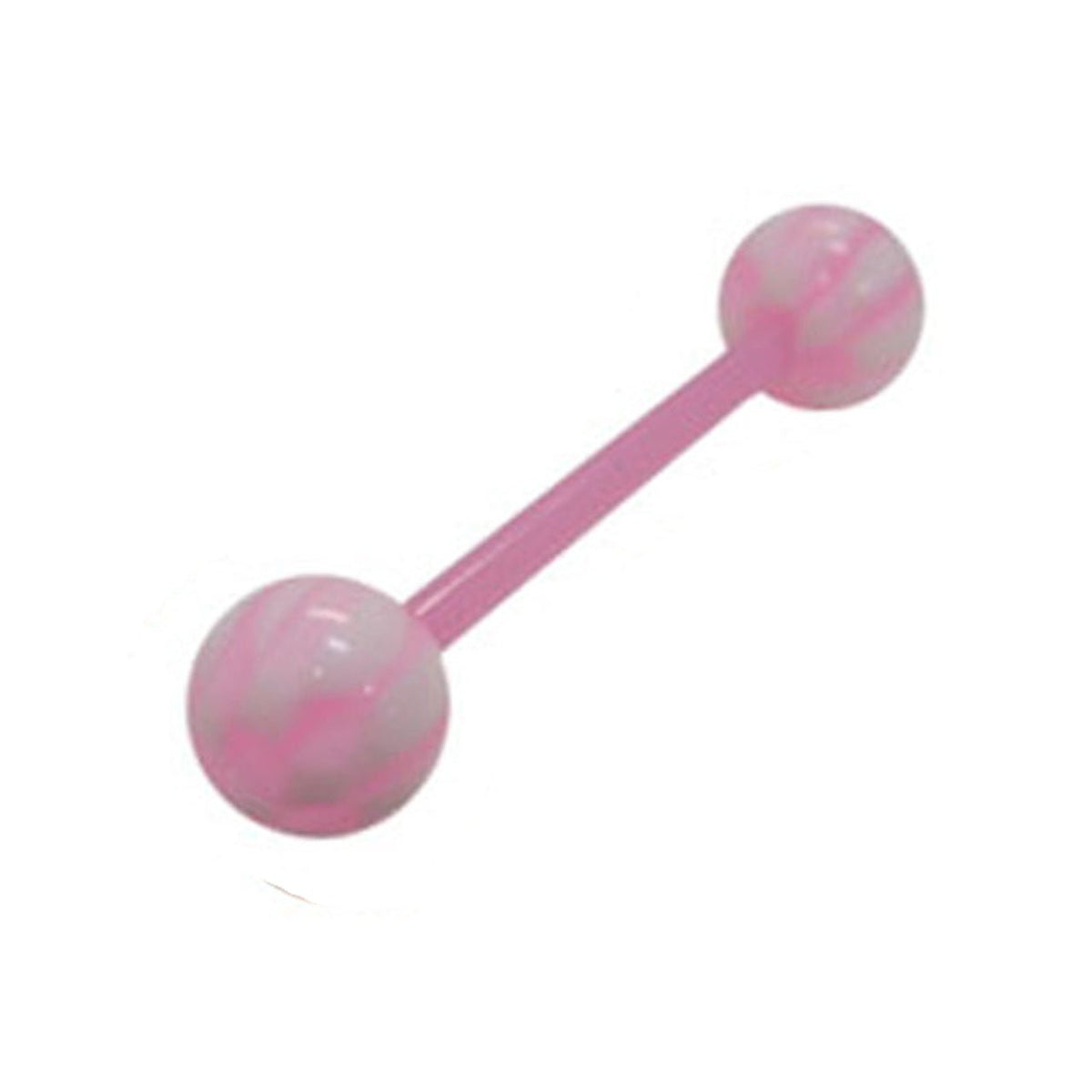 Acrylic Bio-Flex Tongue Ring Straight Barbell 14 Gauge & Checker Ball - Kruelty