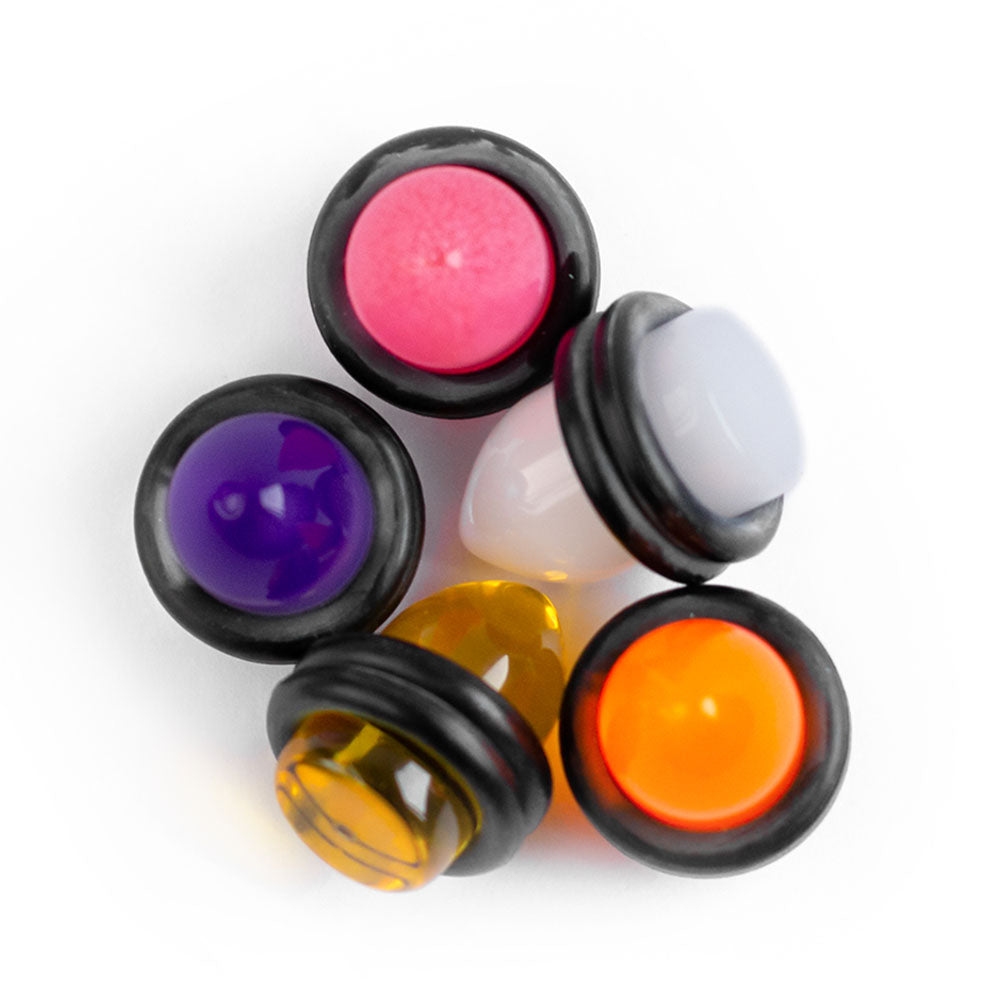 Acrylic 0 Gauge UV Glow Bullet Ear Plugs - Pair