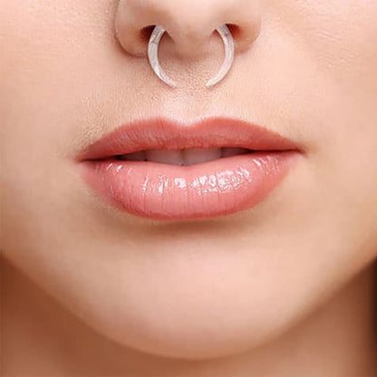 Acrylic Clear Bull Horn Tapers Septum & Ear & O-Rings - Pair - Kruelty