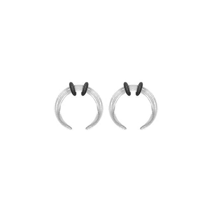 Acrylic Clear Bull Horn Tapers Septum & Ear & O-Rings - Pair - Kruelty