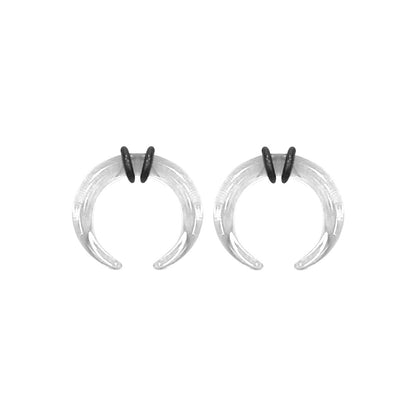 Acrylic Clear Bull Horn Tapers Septum & Ear & O-Rings - Pair - Kruelty