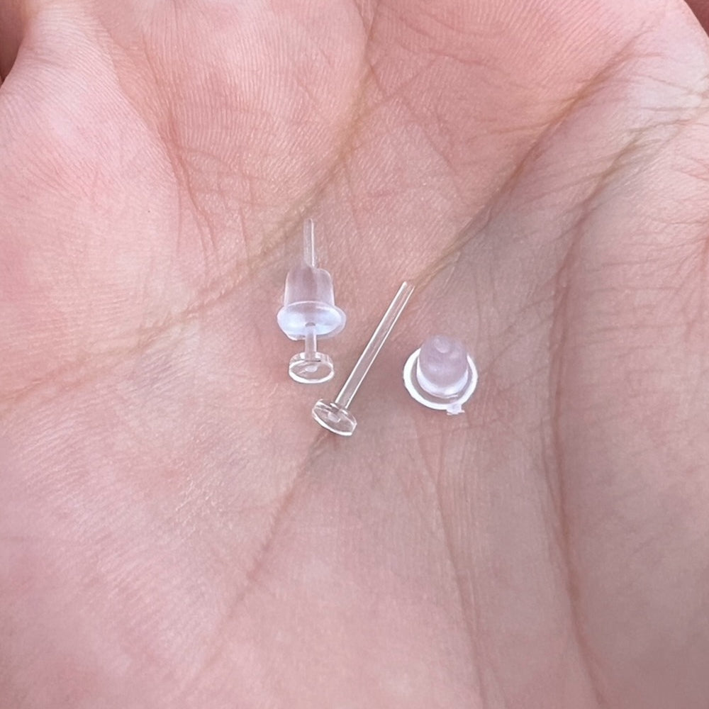 Acrylic Bioflex 20 Gauge Clear Earring Retainer Stud - Pair - photo 3