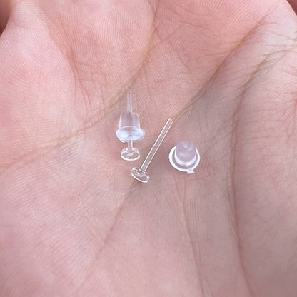 Acrylic Bioflex 20 Gauge Clear Earring Retainer Stud - Pair - photo 3