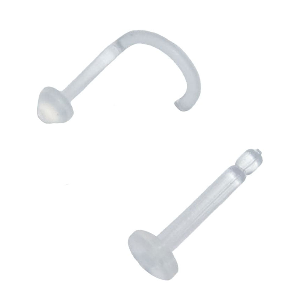 Bioflex 18 Gauge Clear Nose Retainer 6mm - Pair