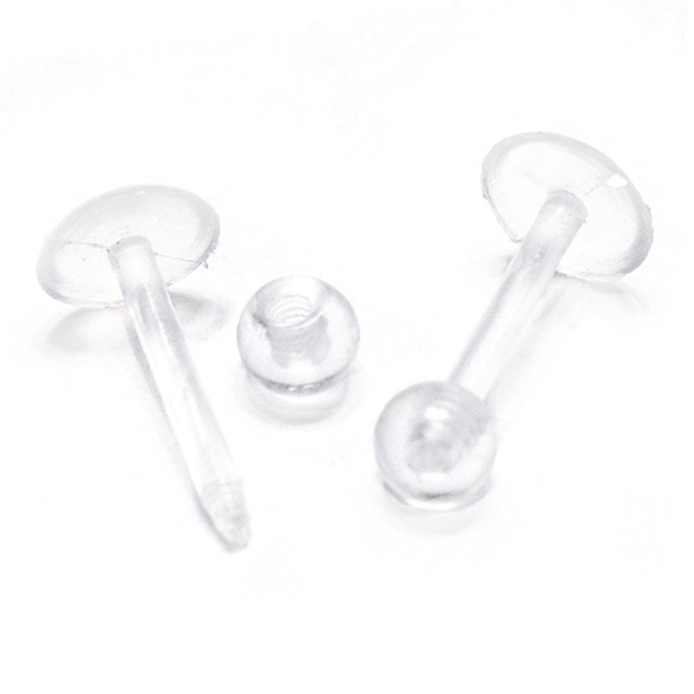 Clear Acrylic Flat Back Labret Retainer 16 Gauge - 8mm - photo 4