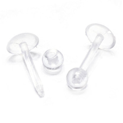 Clear Acrylic Flat Back Labret Retainer 16 Gauge - 8mm - photo 4