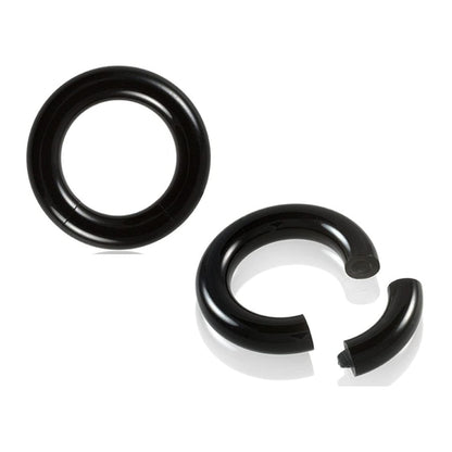PVD Black Acrylic 8 to 00 Gauge Segment Rings - Pair - photo 3