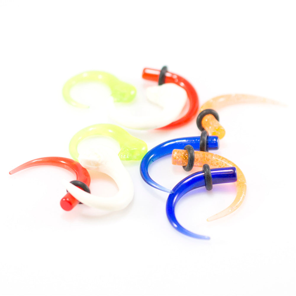 Acrylic 6 Gauge Curved Ear Tapers - 10 Pack