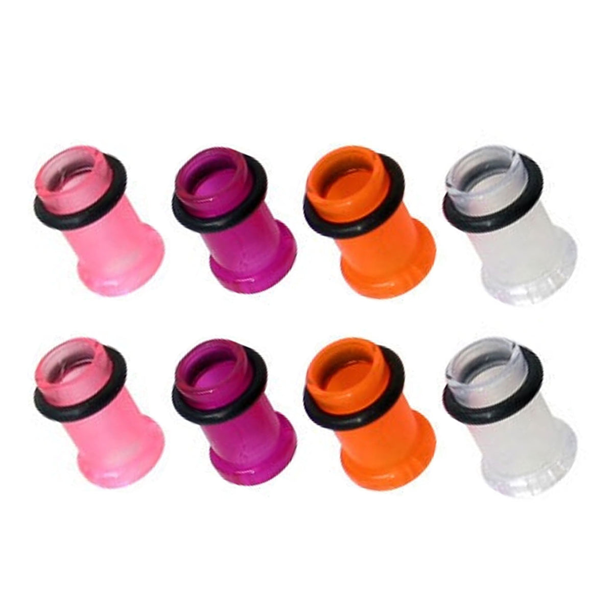 Acrylic 0 Gauge Single Flare Ear Tunnels with UV Glow - Pair