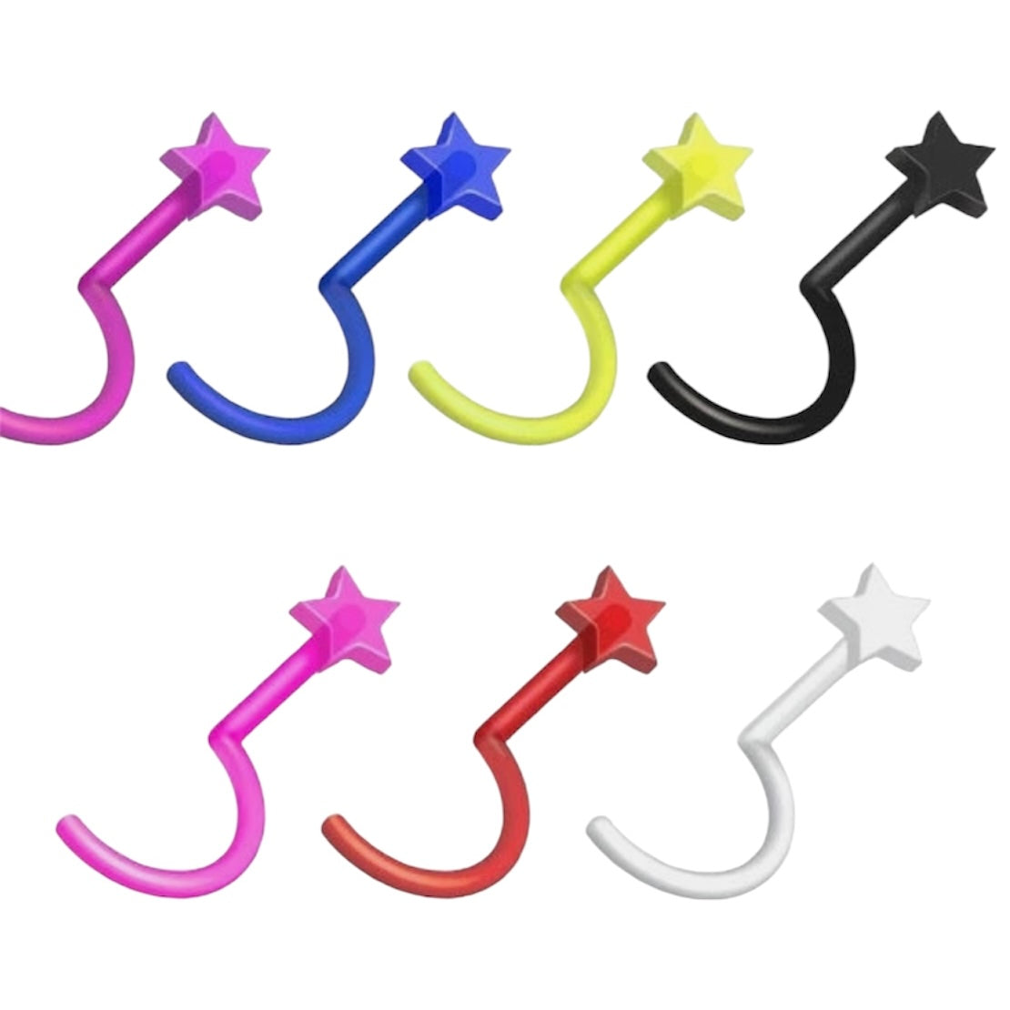 Acrylic 18 Gauge Star Top Nose Screw Studs