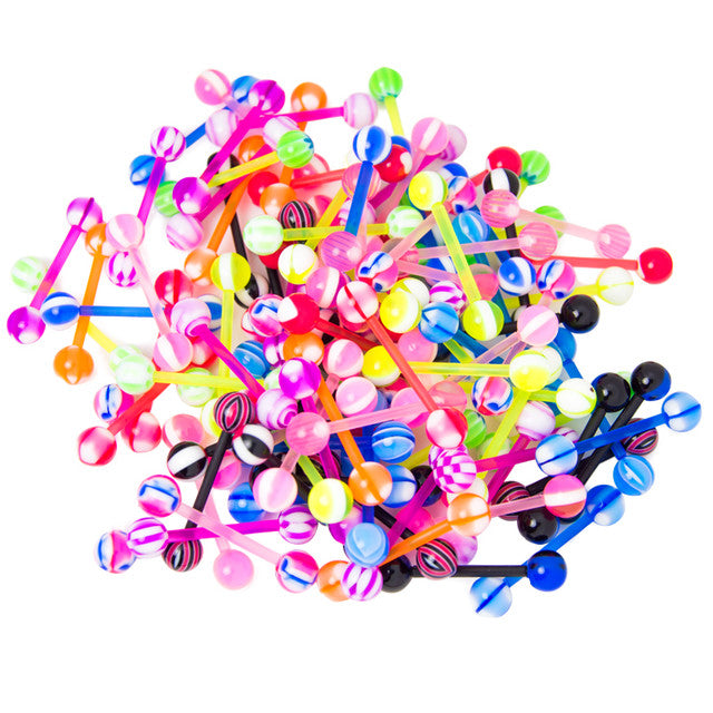 Bioflex Straight Barbells 14 Gauge 16mm with Candy Stripe - 100 Pack