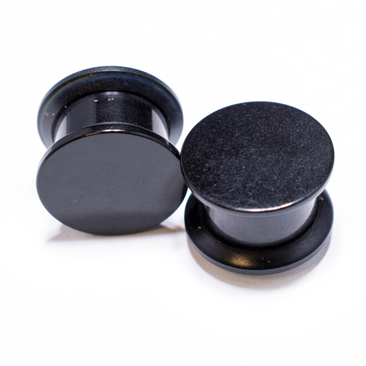 Black Acrylic Sushi Screw Fit Ear Plugs 2 Gauge to 9/16 Inch - Pair - photo 2