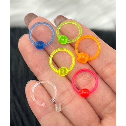 UV Acrylic 14 Gauge Captive Bead Rings CBR - Pair - photo 5
