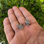 Silver Plated Brass Leaf Clip On Ear Cuff Wrap Earrings - Pair