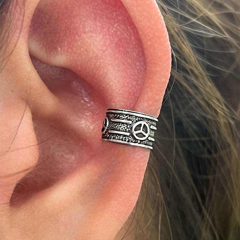 Sterling Silver Adjustable Peace Sign Ear Cuff 6mm - photo 7