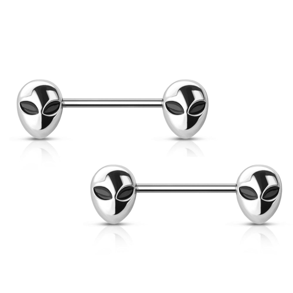 Surgical Steel 14 Gauge Alain Nipple Barbell 14mm - Pair