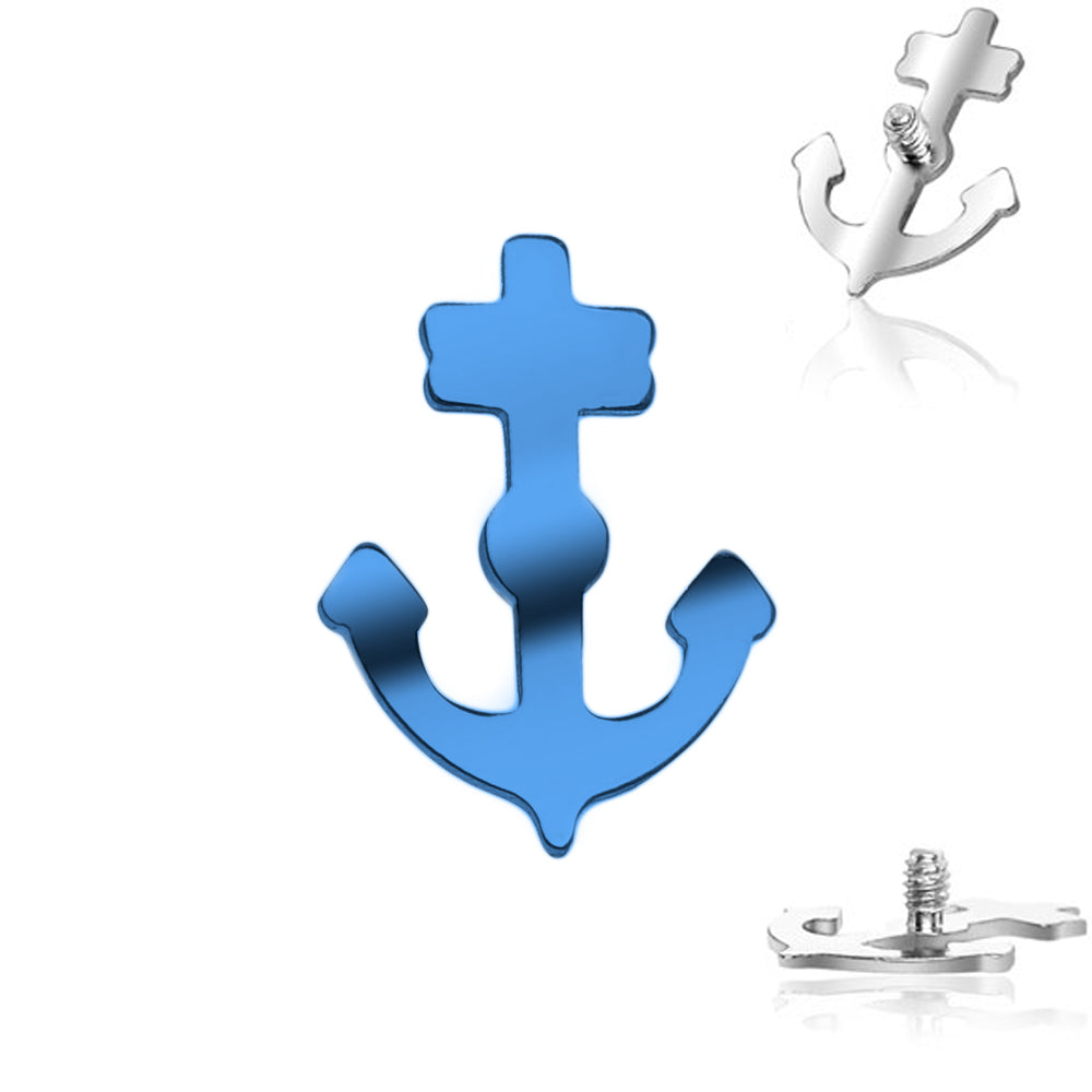 Titanium 14 & 16 Gauge Anchor Dermal Top Internally Threaded - photo 2