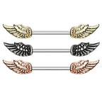 Surgical Steel 14 Gauge Angel Wings Nipple Barbell - Pair