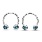 Surgical Steel 14 & 16 Gauge CZ Horseshoe Circular Barbell - Pair - photo 2
