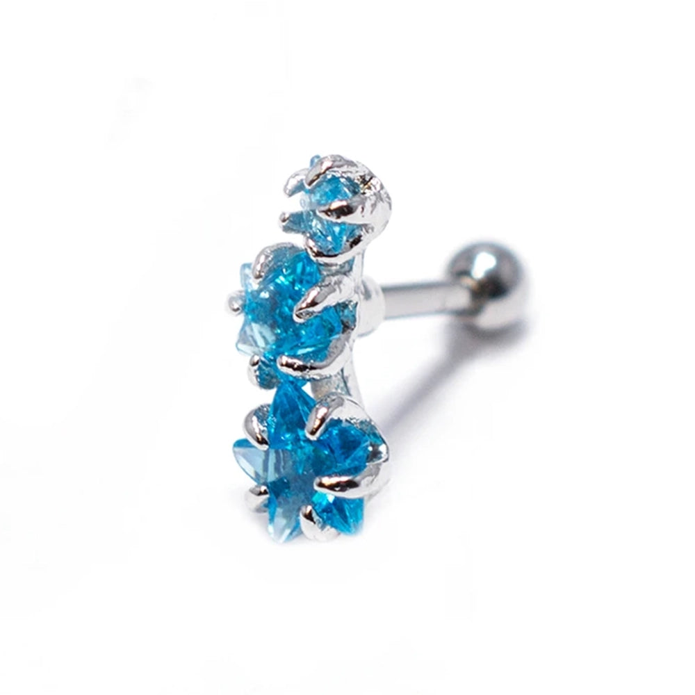 Surgical Steel 16 Gauge Cartilage Barbell with Dragon Claw Triple Star - photo 4