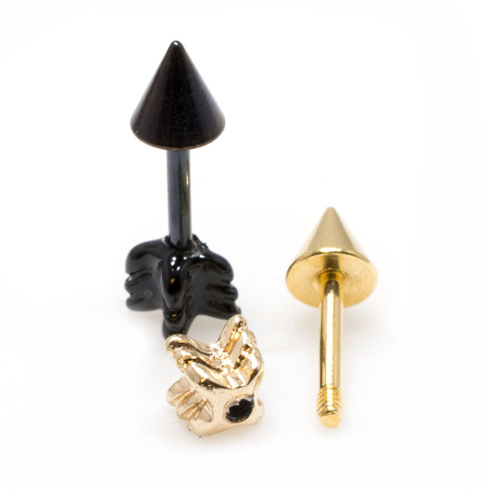Surgical Steel 16 Gauge Arrow Tragus Stud Earrings - 6mm - photo 2