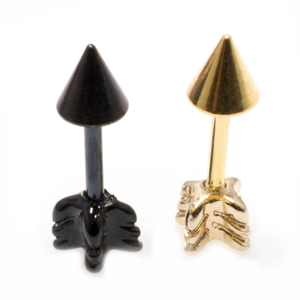 Surgical Steel 16 Gauge Arrow Tragus Stud Earrings - 6mm