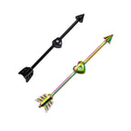 Surgical Steel 14 Gauge Industrial Barbell CZ Heart Arrow Thru - Pair
