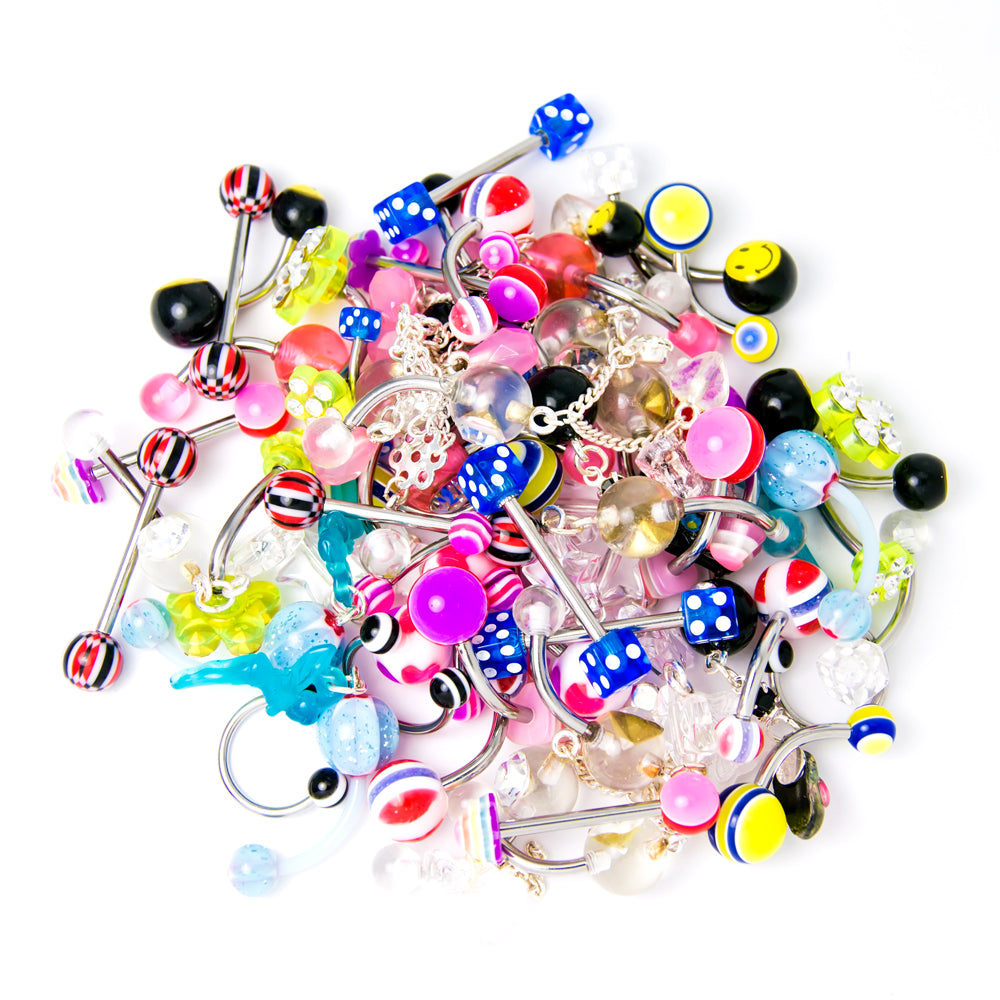 Surgical Steel Assorted Body Jewelry Bundle - 60 Pack