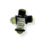 Glass 0 Gauge Bullet Shape Floating Birthstone Ear Plugs - Pair
