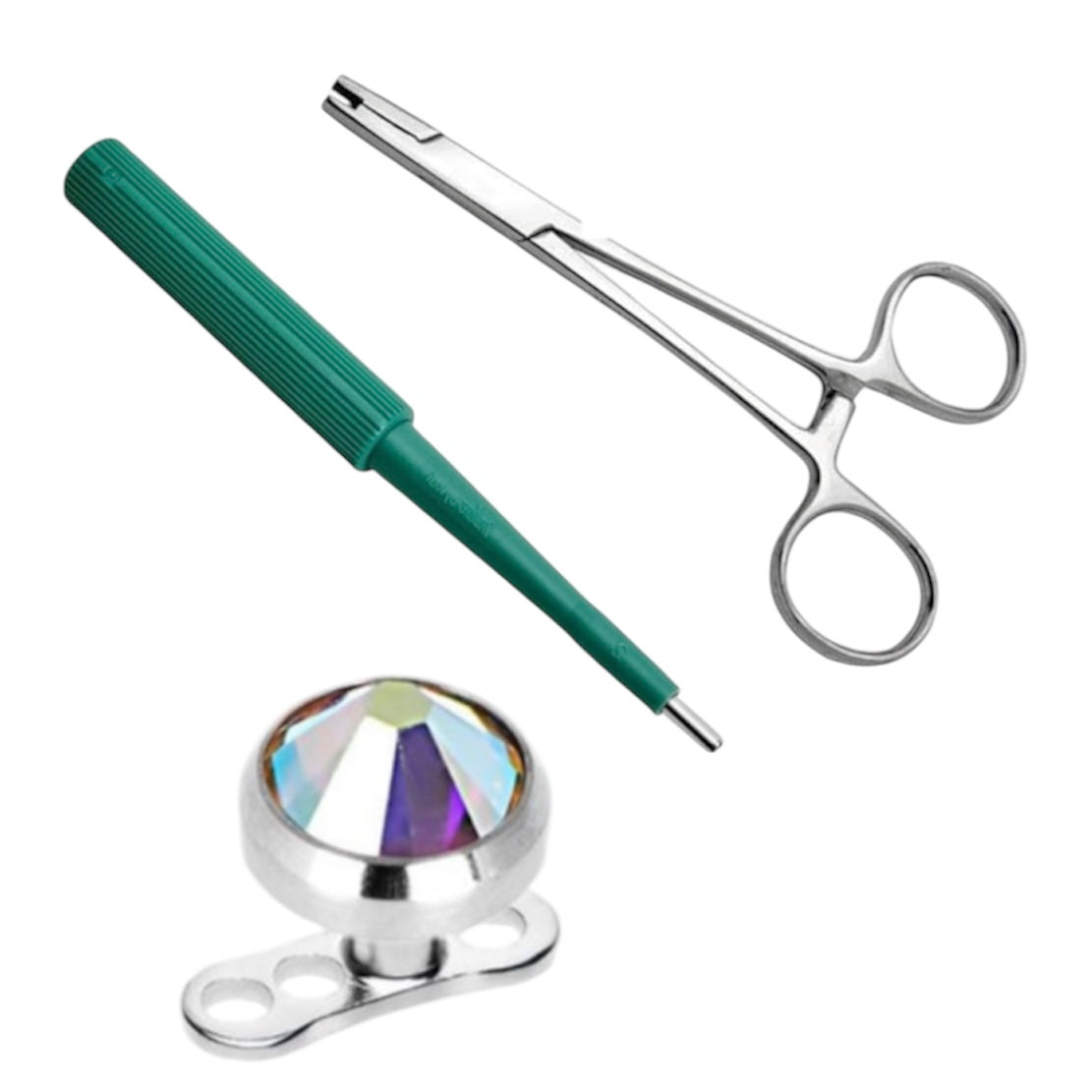 Surgical Steel 14 Gauge Dermal Anchor Kit with 4mm CZ Top - photo 5