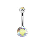 Surgical Steel 14 Gauge Crystal CZ Belly Button Ring