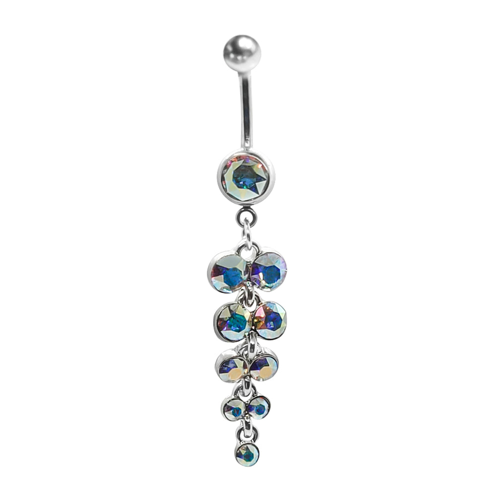 Surgical Steel 14 Gauge Belly Ring with Dangling CZ - photo 5