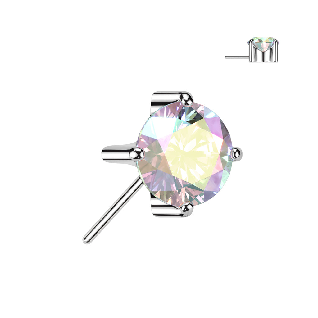Titanium Push In Threadless Front Facing CZ Tops 3mm to 5mm - photo 2