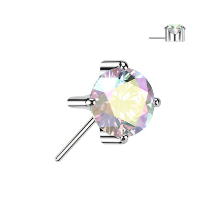 Titanium Push In Threadless Front Facing CZ Tops 3mm to 5mm - photo 2